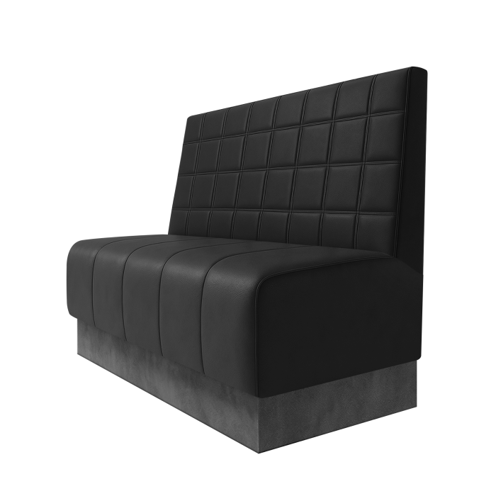 Fischer | Gastrobank | B:H 100 x 100 cm | Schwarz | Blocks | Leder | Fußleiste Grau