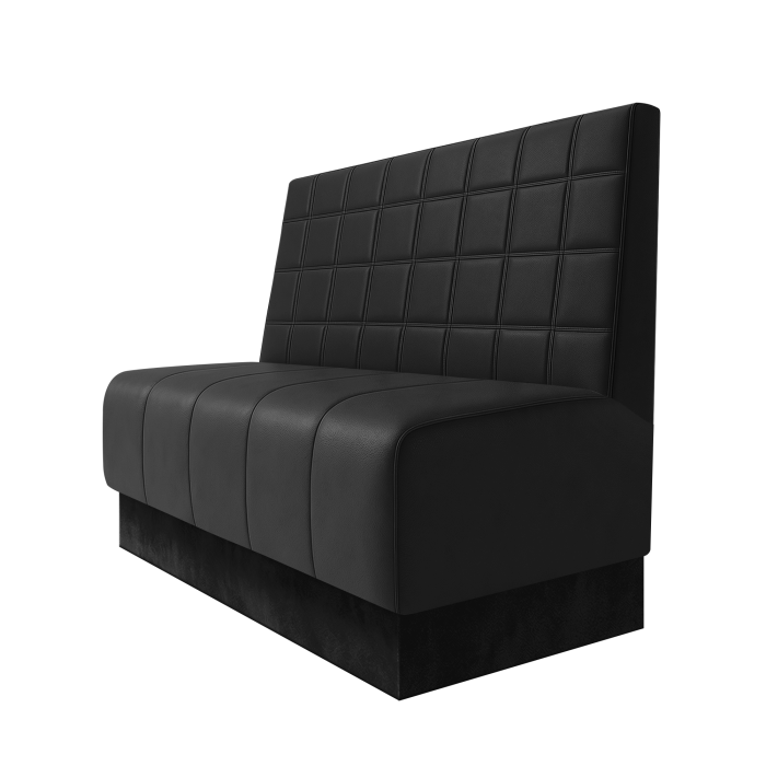 Fischer | Gastrobank | B:H 100 x 100 cm | Schwarz | Blocks | Leder | Fußleiste Schwarz