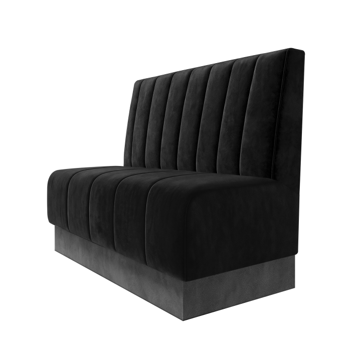 Fischer | Gastrobank | B:H 100 x 100 cm | Schwarz | Gestreift 12cm | Samt | Fußleiste Grau