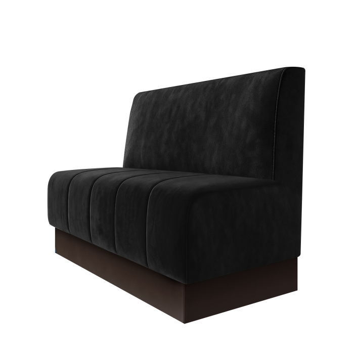 Fischer | Gastrobank | B:H 100 x 100 cm | Schwarz | Glatt | Samt | Fußleiste Braun