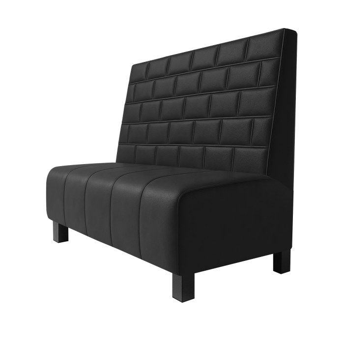 Fischer | Gastrobank | B:H 100 x 100 cm | Schwarz | Stein | Leder | Möbelfuß Schwarz