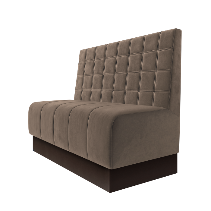 Fischer | Gastrobank | B:H 100 x 100 cm | Taupe | Blocks | Samt | Fußleiste Braun