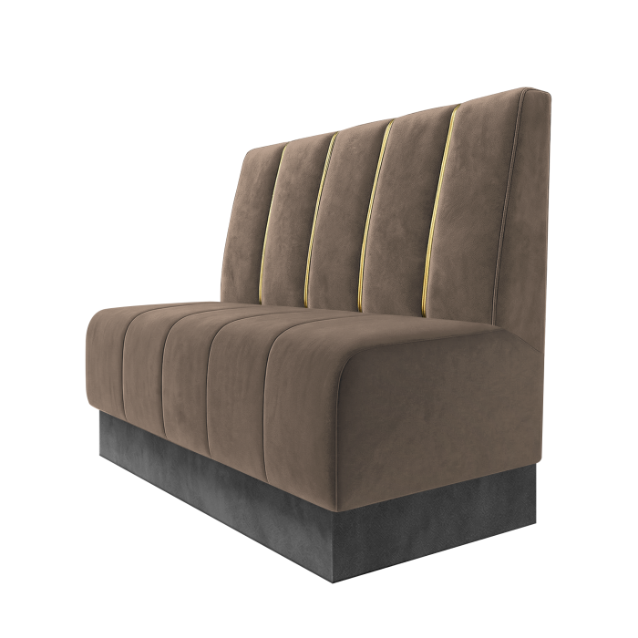 Fischer | Gastrobank | B:H 100 x 100 cm | Taupe | Dubai | Samt | Fußleiste Grau