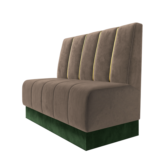 Fischer | Gastrobank | B:H 100 x 100 cm | Taupe | Dubai | Samt | Fußleiste Grün