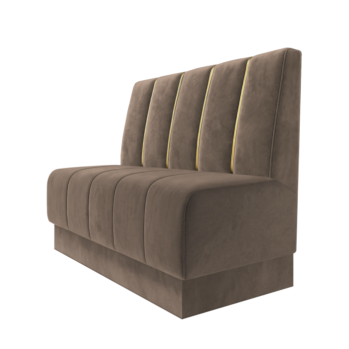 Fischer | Gastrobank | B:H 100 x 100 cm | Taupe | Dubai | Samt | Fußleiste Taupe