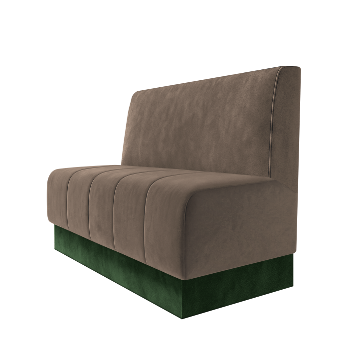 Fischer | Gastrobank | B:H 100 x 100 cm | Taupe | Glatt | Samt | Fußleiste Grün