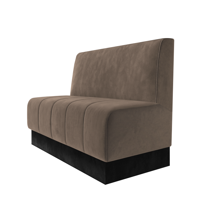Fischer | Gastrobank | B:H 100 x 100 cm | Taupe | Glatt | Samt | Fußleiste Schwarz