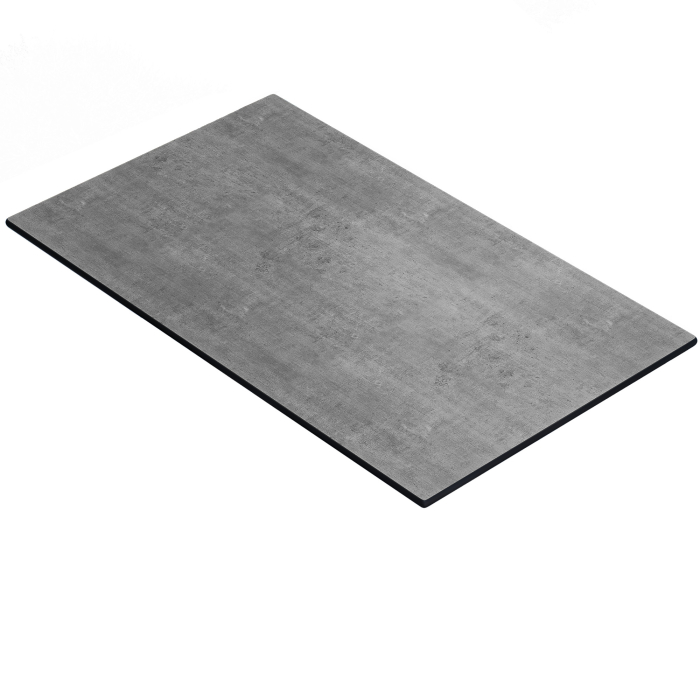 COMPACT | Gastro HPL Tischplatte | 160 x 90 cm | Beton | Rund
