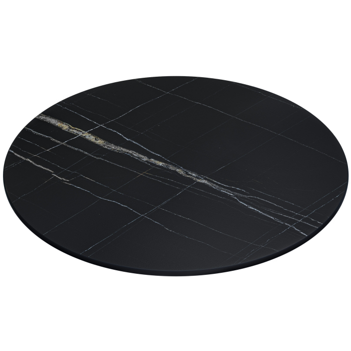 COMPACT | Gastro HPL Tischplatte | Ø 120 cm | Schwarz Marmor | Rund