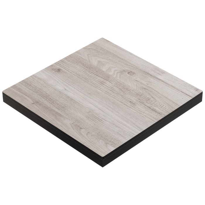 COMPACT STAAL | Gastro HPL-tafelblad | B:D 60 x 60 cm | 4,2 cm dik | Eikenwit | Vierkant