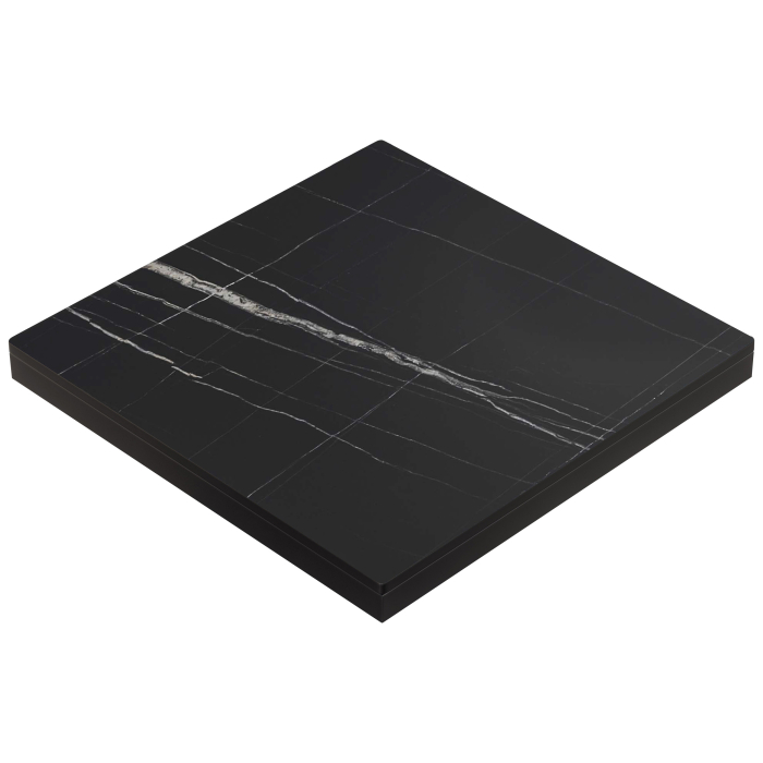 KOMPAKTI TERÄS | Gastro HPL -pöytälevy | L:S 60 x 60 cm | 4,2 cm | Musta marmori | Neliön muotoinen