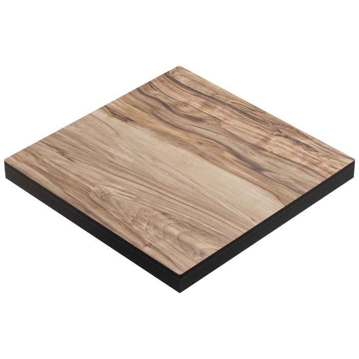 COMPACT STEEL | Gastro HPL Tischplatte | B:T 70 x 70 cm | 4,2cm | Sheesham | Quadratisch