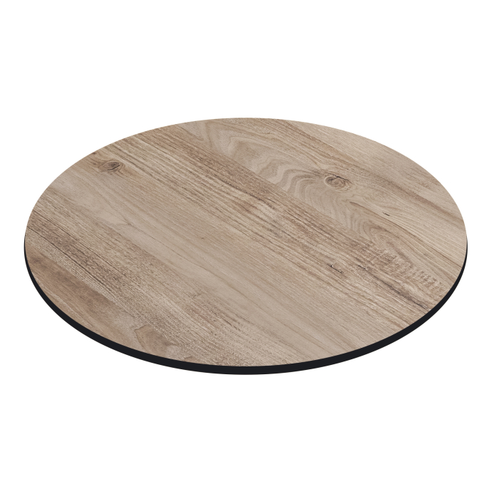 COMPACT | HPL bordplade | Ø 60 cm | Rustik eg | Rund