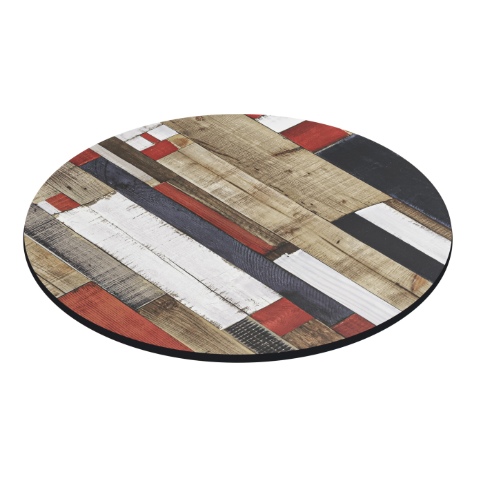 COMPACT | HPL bordplade | Ø 70 cm | Vintage farverig | Rund