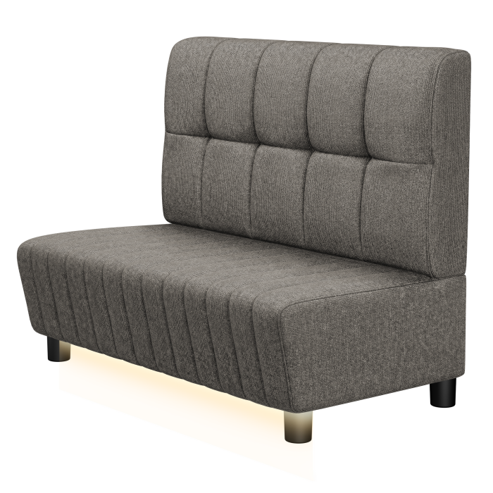 MATILDA | Gastro Lounge Bank | B:H 100 x 94 cm | Grau | Button | Stoff/Textil | LED