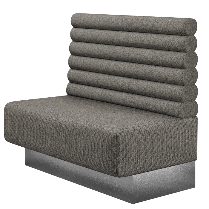 MELISSA | Gastrobank | B:H 100 x 103 cm | Grau | Horizontal Gestreift Rund | Stoff/Textil