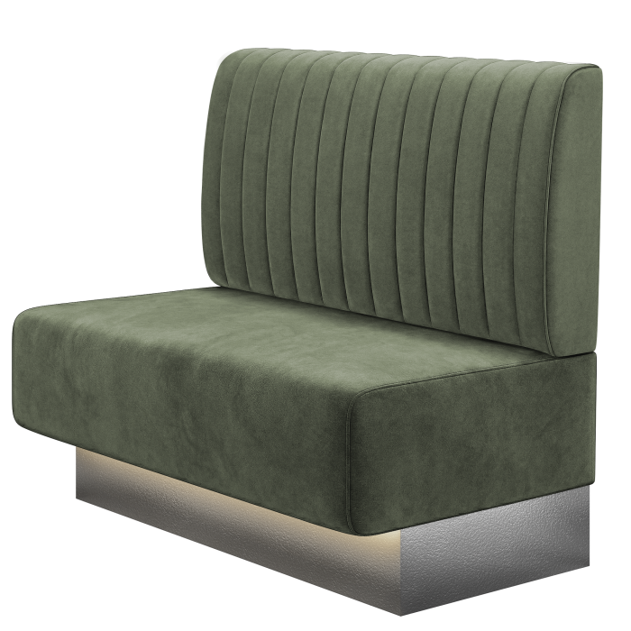 MELISSA | Gastrobank | B:H 100 x 103 cm | Grün | Gestreift | Samt | LED