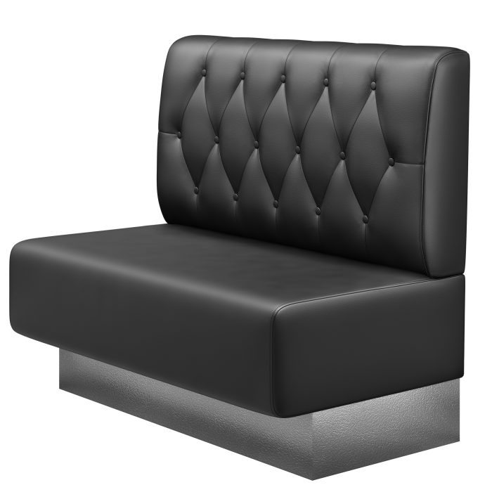 MELISSA | Gastrobank | B:H 100 x 103 cm | Schwarz | Chesterfield Raute | Leder