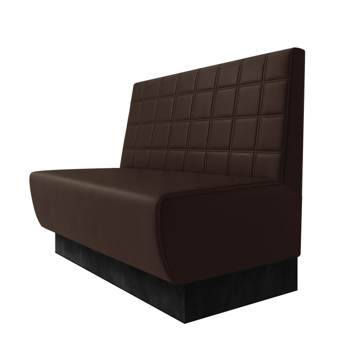 Meyer | Gastrobank | B:H 100 x 100 cm | Braun | Blocks | Leder | Fußleiste Schwarz