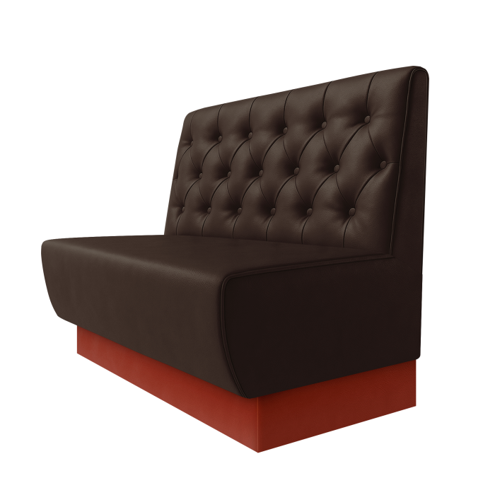 Meyer | Gastrobank | B:H 100 x 100 cm | Braun | Chesterfield | Leder | Fußleiste Rot