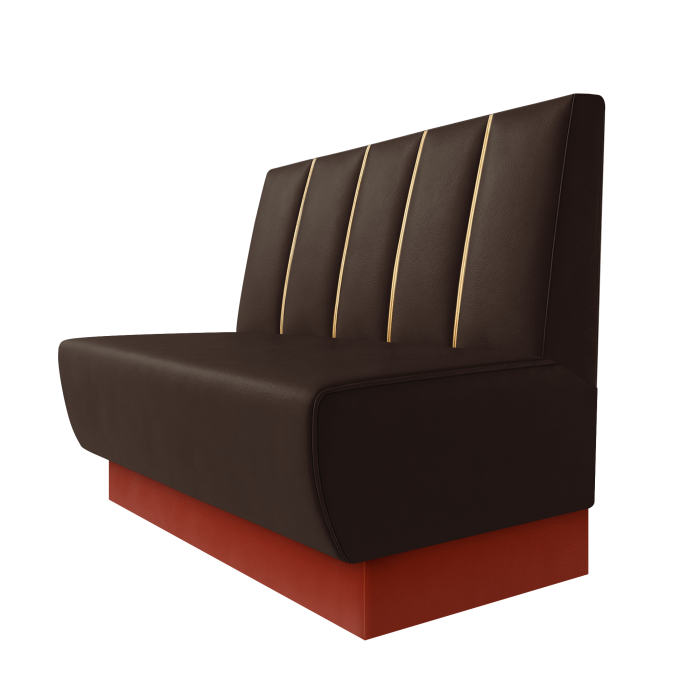 Meyer | Gastrobank | B:H 100 x 100 cm | Braun | Dubai | Leder | Fußleiste Rot