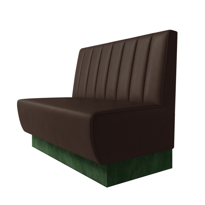 Meyer | Gastrobank | B:H 100 x 100 cm | Braun | Gestreift 12cm | Leder | Fußleiste Grün