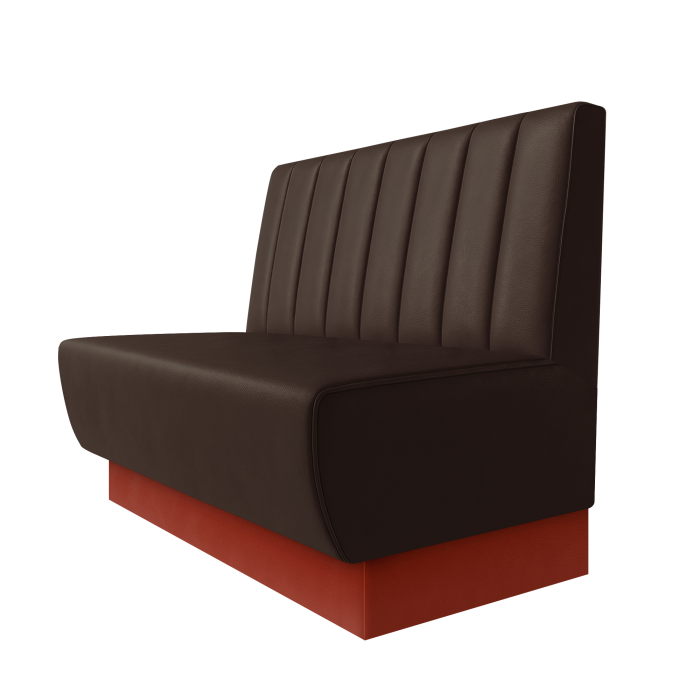 Meyer | Gastrobank | B:H 100 x 100 cm | Braun | Gestreift 12cm | Leder | Fußleiste Rot