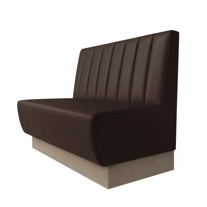 Meyer | Gastrobank | B:H 100 x 100 cm | Braun | Gestreift 12cm | Leder | Fußleiste Taupe