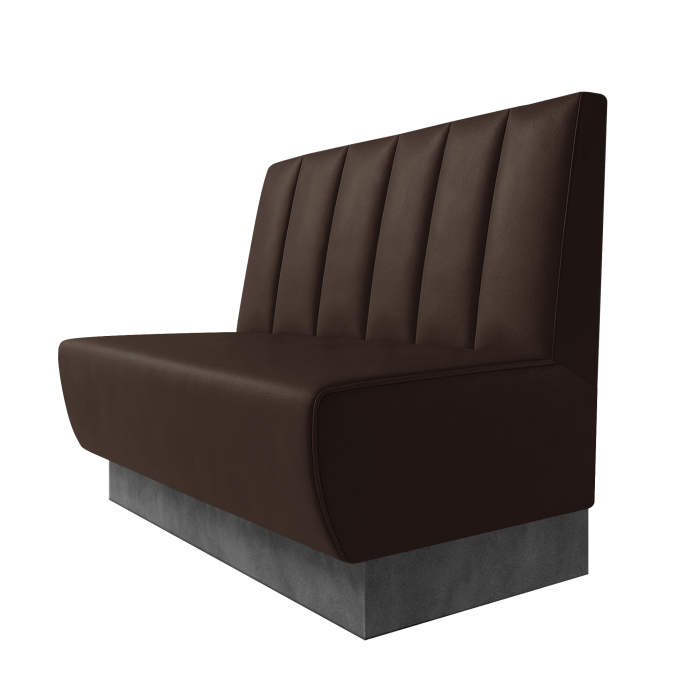Meyer | Gastrobank | B:H 100 x 100 cm | Braun | Gestreift Doppelnahnt 24cm | Leder | Fußleiste Grau