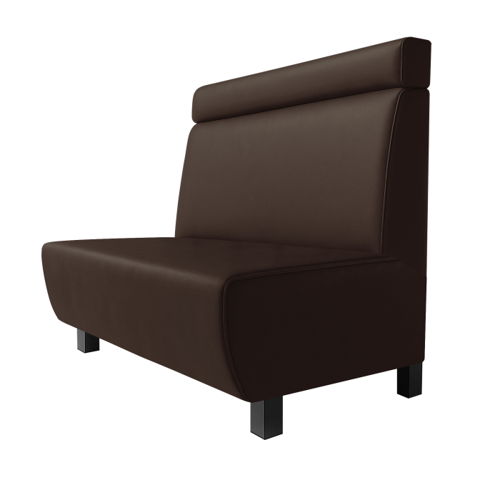 Meyer | Gastrobank | B:H 100 x 100 cm | Braun | Glatt + Kopfteil | Leder | Möbelfuß Schwarz