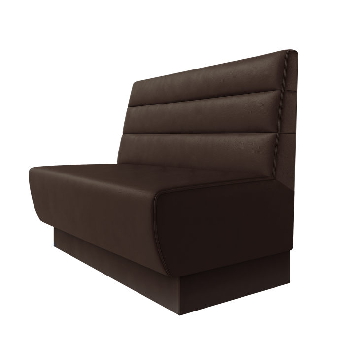 Meyer | Gastrobank | B:H 100 x 100 cm | Braun | Horizontal Gestreift | Leder | Fußleiste Braun