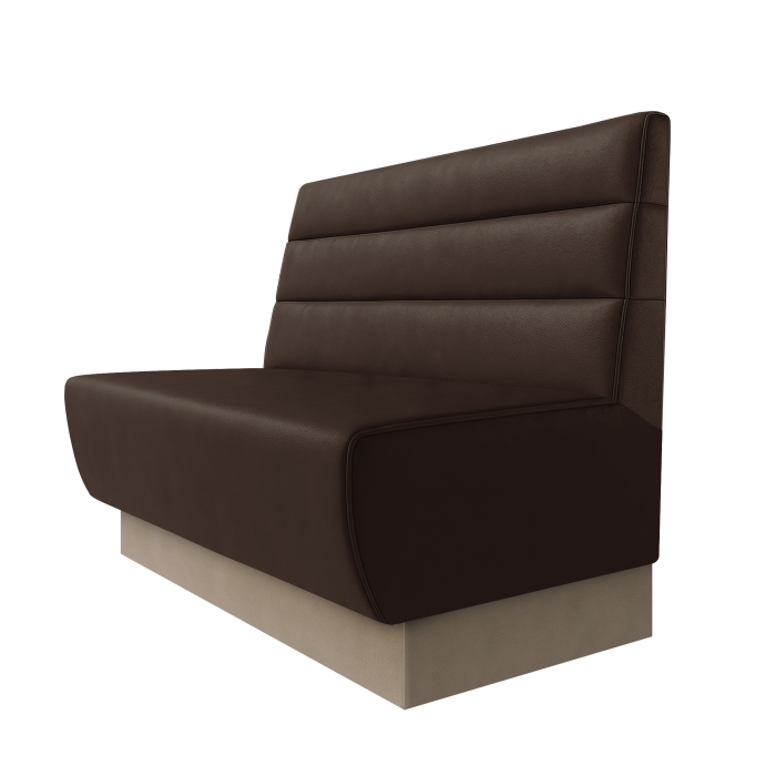Meyer | Gastrobank | B:H 100 x 100 cm | Braun | Horizontal Gestreift | Leder | Fußleiste Taupe