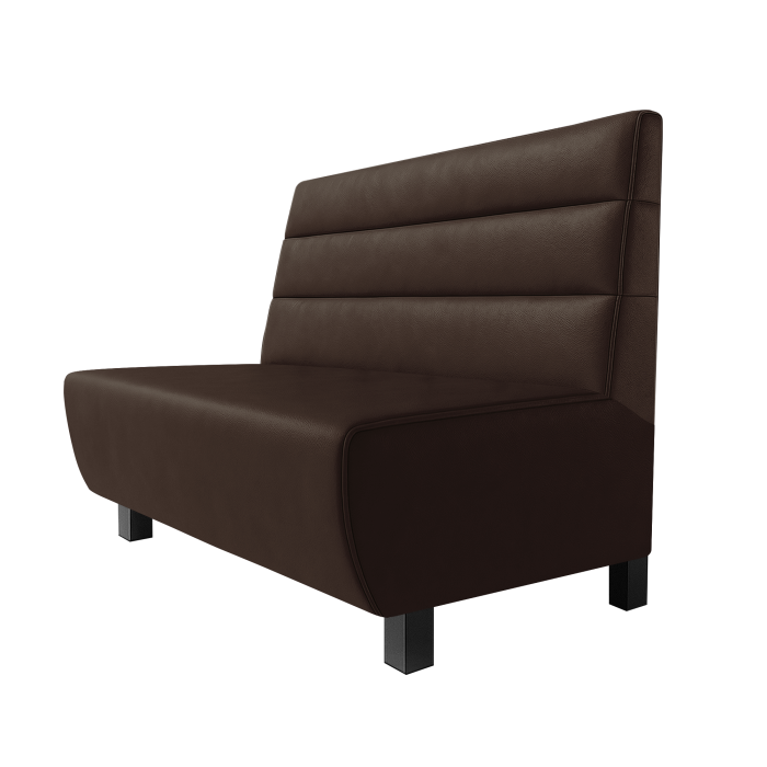 Meyer | Gastrobank | B:H 100 x 100 cm | Braun | Horizontal Gestreift | Leder | Möbelfuß Schwarz