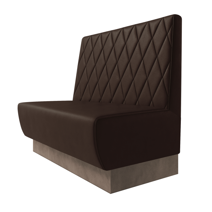 Meyer | Gastrobank | B:H 100 x 100 cm | Braun | Raute | Leder | Fußleiste Taupe