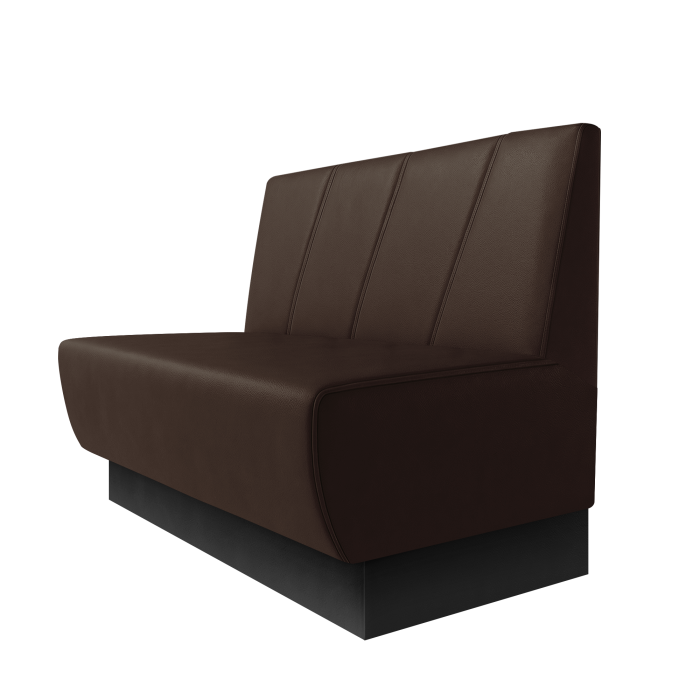 Meyer | Gastrobank | B:H 100 x 100 cm | Braun | Schräg Gestreift | Leder | Fußleiste Schwarz