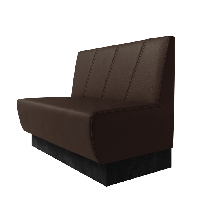 Meyer | Gastrobank | B:H 100 x 100 cm | Braun | Schräg Gestreift | Leder | Fußleiste Schwarz