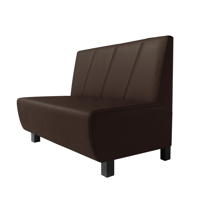 Meyer | Gastrobank | B:H 100 x 100 cm | Braun | Schräg Gestreift | Leder | Möbelfuß Schwarz