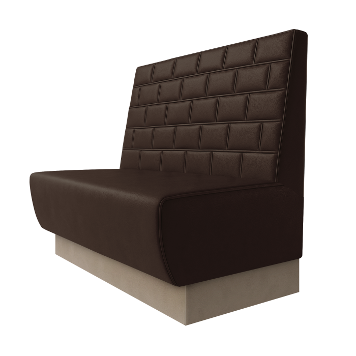 Meyer | Gastrobank | B:H 100 x 100 cm | Braun | Stein | Leder | Fußleiste Taupe