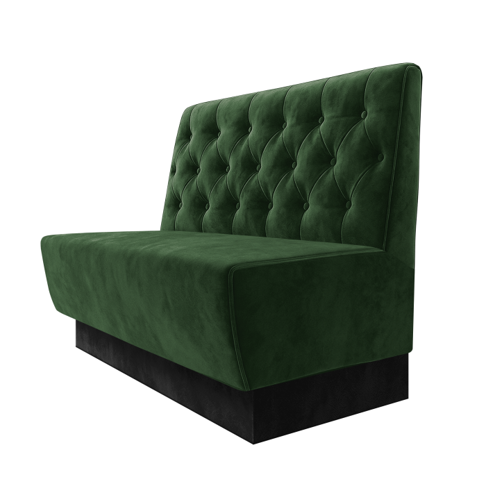 Meyer | Gastrobank | B:H 100 x 100 cm | Grün | Chesterfield | Samt | Fußleiste Schwarz