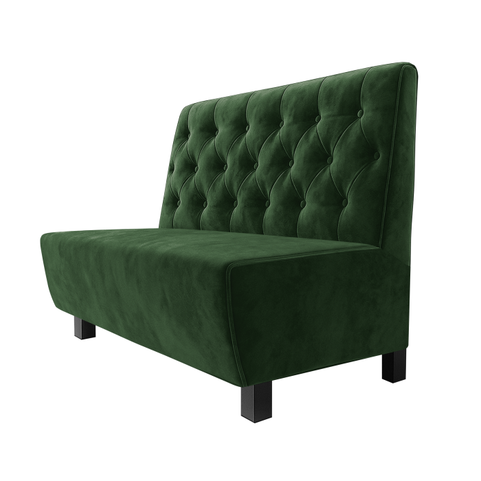Meyer | Gastrobank | B:H 100 x 100 cm | Grün | Chesterfield | Samt | Möbelfuß Schwarz
