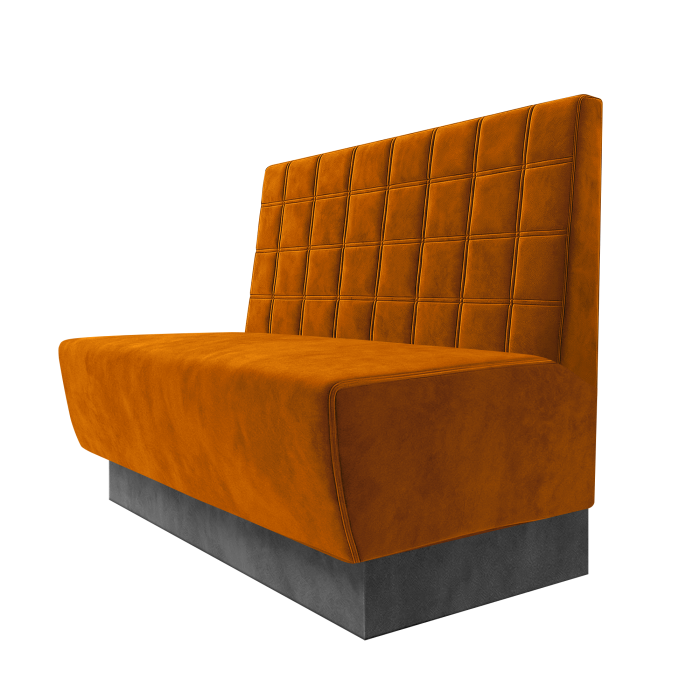 Meyer | Gastrobank | B:H 100 x 100 cm | Orange | Blocks | Samt | Fußleiste Grau