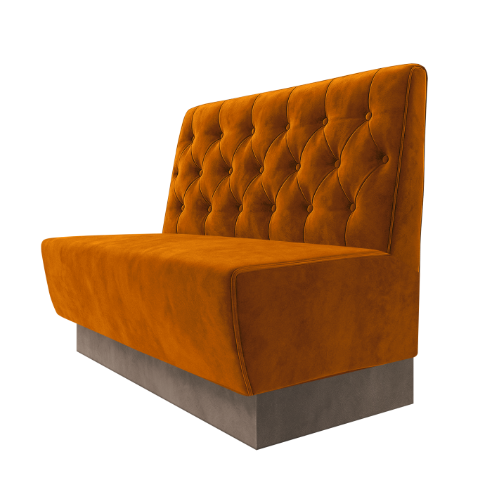 Meyer | Gastrobank | B:H 100 x 100 cm | Orange | Chesterfield | Samt | Fußleiste Taupe
