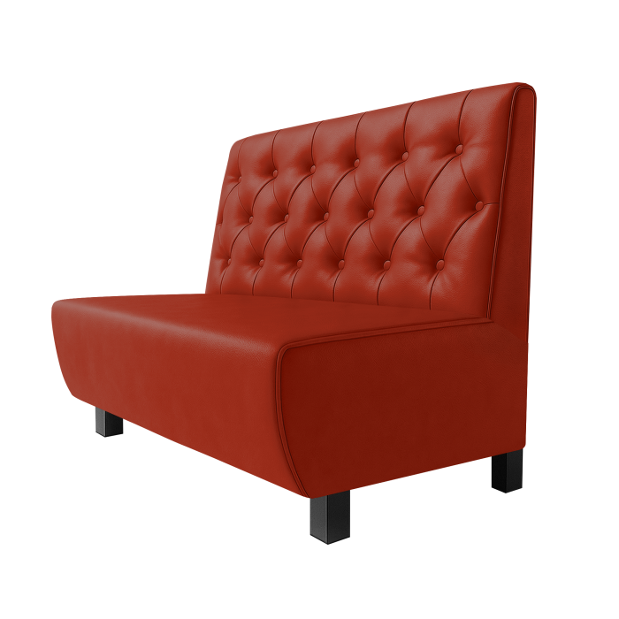Meyer | Gastrobank | B:H 100 x 100 cm | Rot | Chesterfield | Leder | Möbelfuß Schwarz