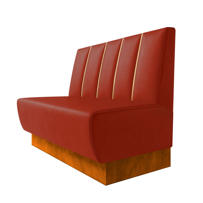 Meyer | Gastrobank | B:H 100 x 100 cm | Rot | Dubai | Leder | Fußleiste Orange