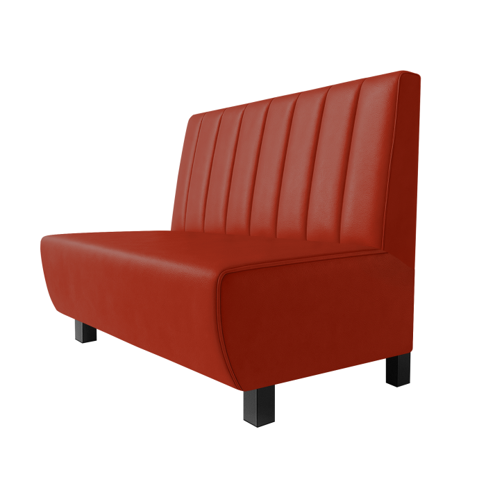 Meyer | Gastrobank | B:H 100 x 100 cm | Rot | Gestreift 12cm | Leder | Möbelfuß Schwarz