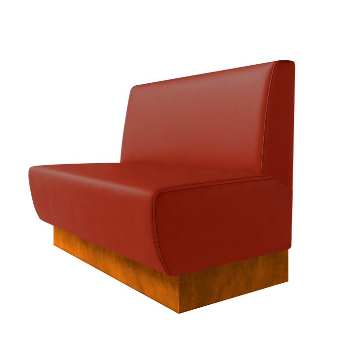 Meyer | Gastrobank | B:H 100 x 100 cm | Rot | Glatt | Leder | Fußleiste Orange
