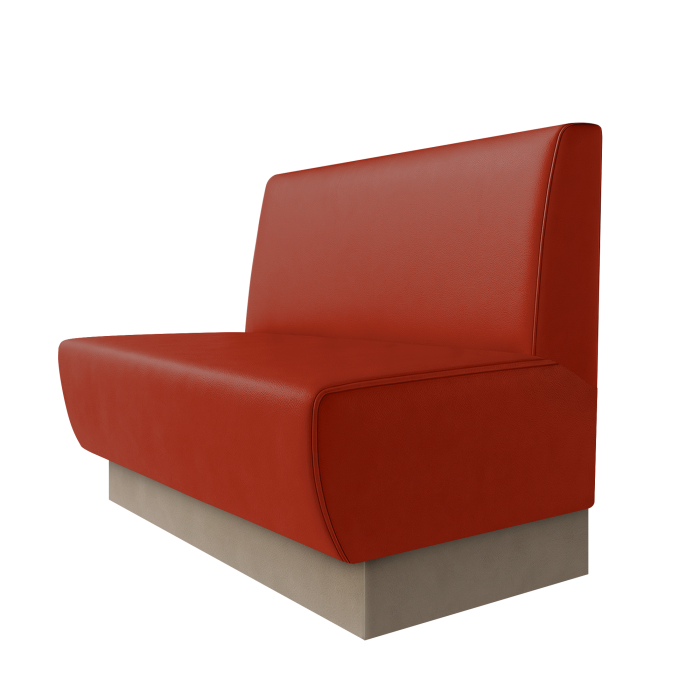 Meyer | Gastrobank | B:H 100 x 100 cm | Rot | Glatt | Leder | Fußleiste Taupe