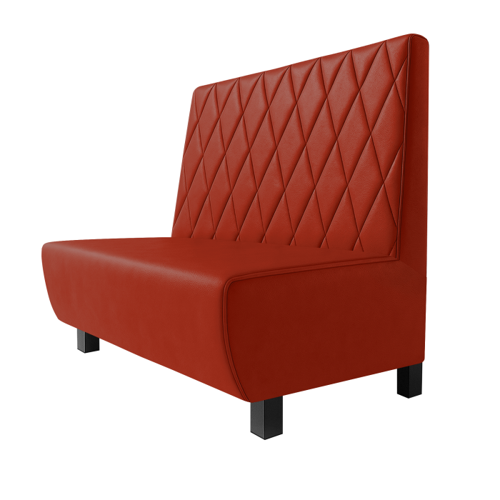 Meyer | Gastrobank | B:H 100 x 100 cm | Rot | Raute | Leder | Möbelfuß Schwarz