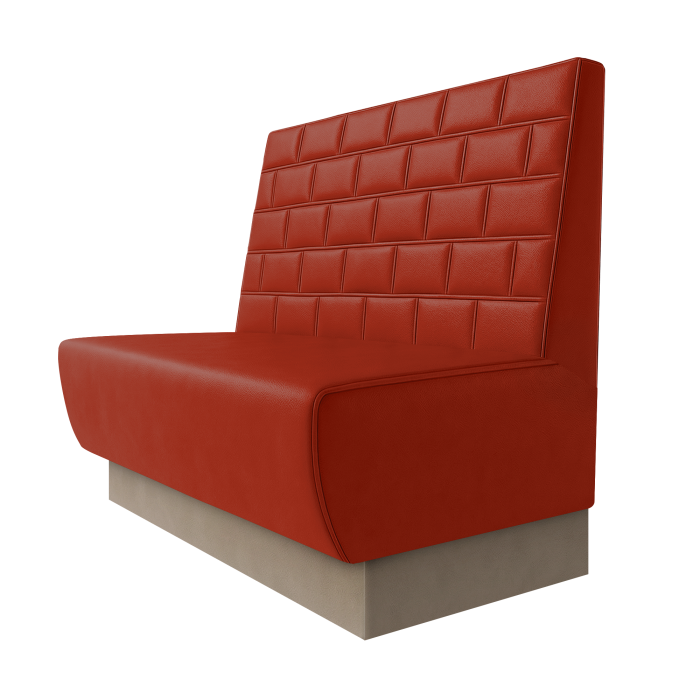 Meyer | Gastrobank | B:H 100 x 100 cm | Rot | Stein | Leder | Fußleiste Taupe