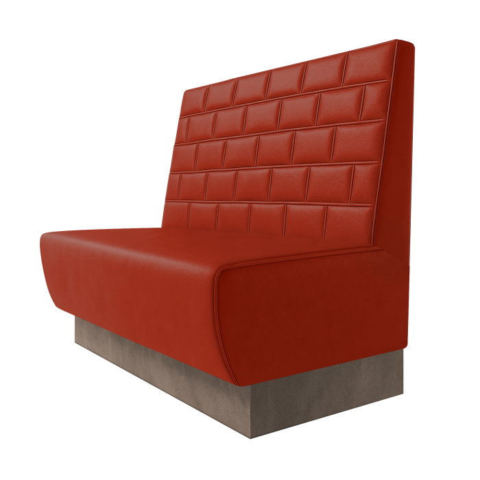Meyer | Gastrobank | B:H 100 x 100 cm | Rot | Stein | Leder | Fußleiste Taupe